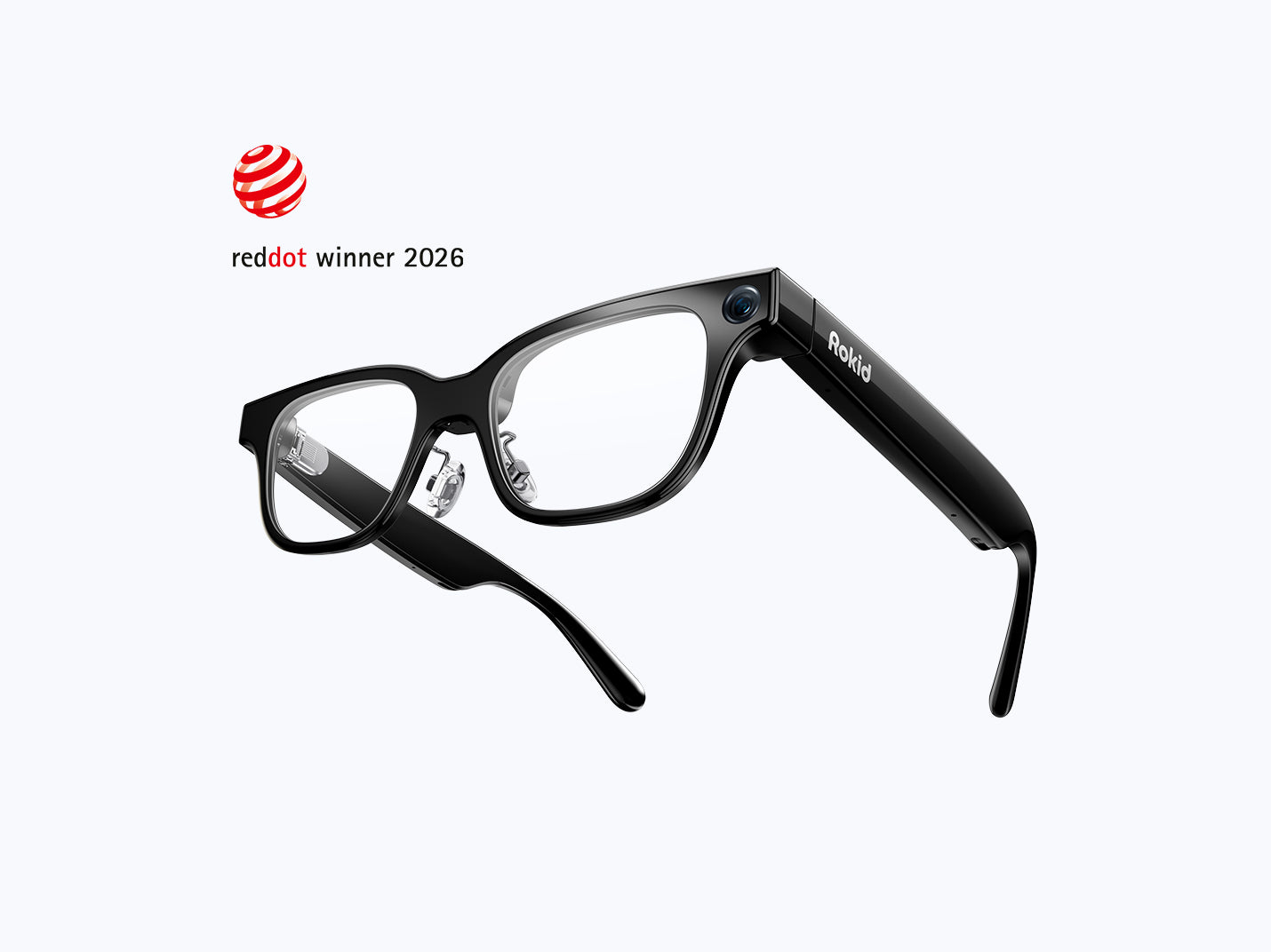 Rokid Glasses with display, black frames, official product photo