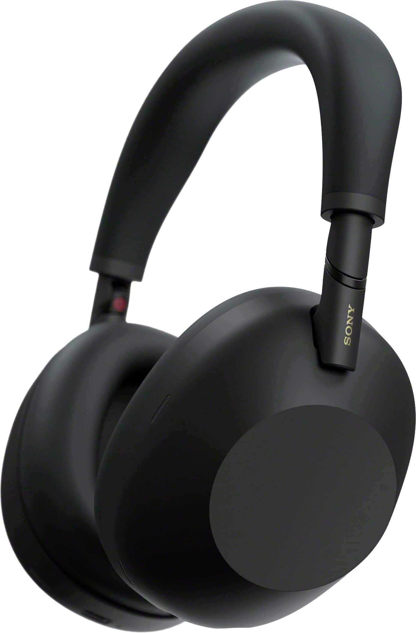 Sony WH-1000XM6 wireless noise-cancelling headphones in black, official three-quarter studio shot